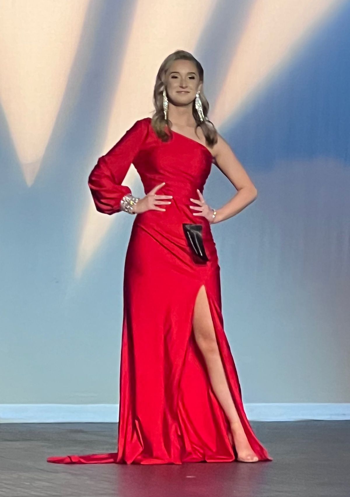 Sherri Hill Size 4 Prom Long Sleeve Satin Red Floor Length Maxi on Queenly