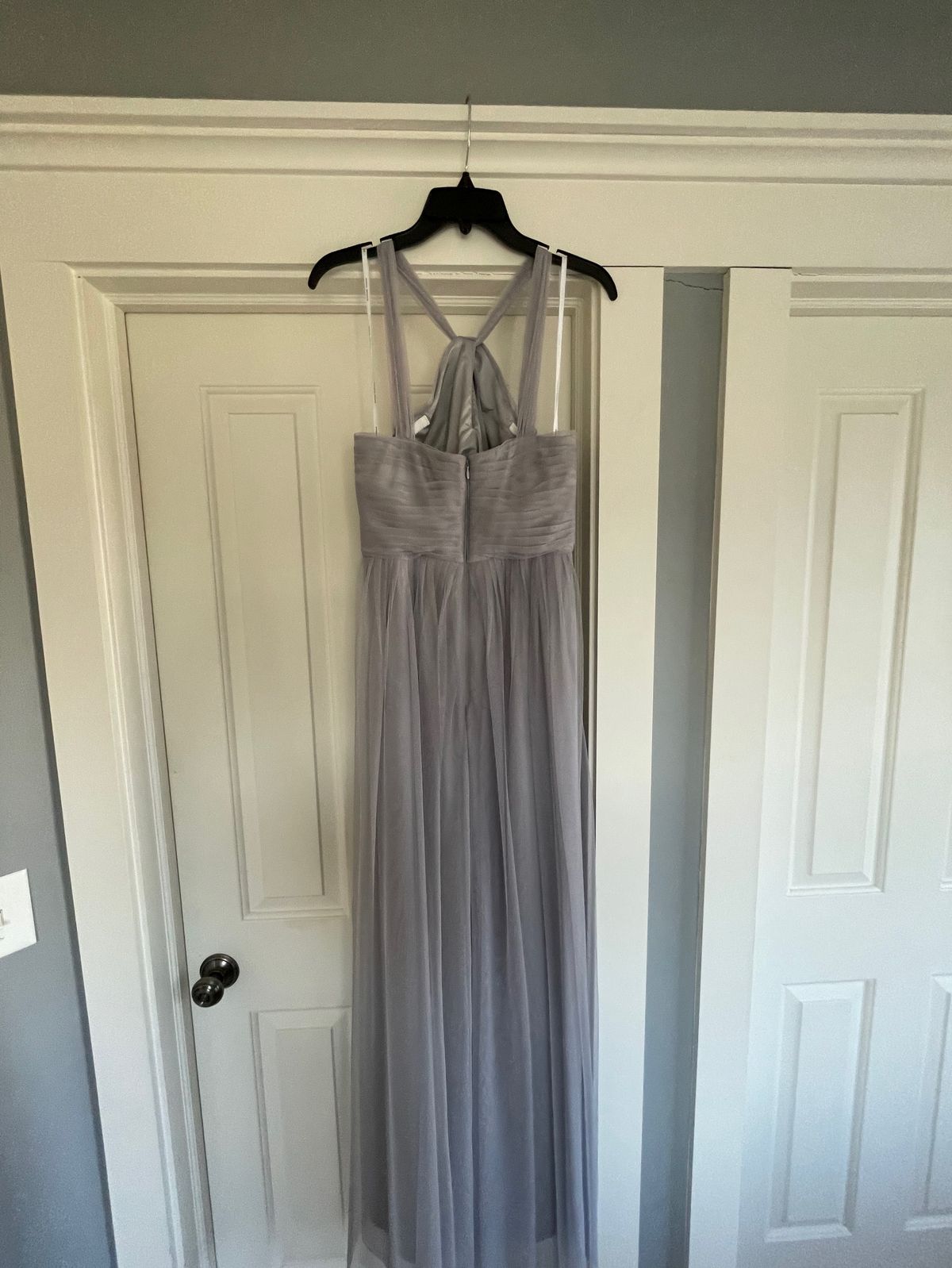 Size 6 Wedding Guest Silver Ball Gown on Queenly