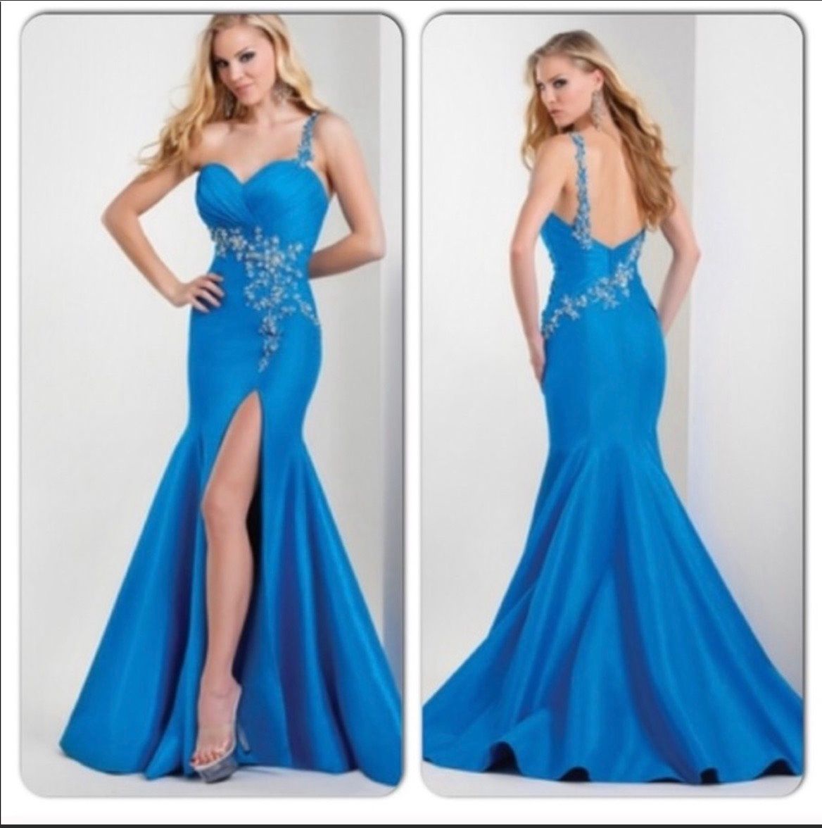 The Crown Collection Size 2 Prom Blue Mermaid Dress on Queenly