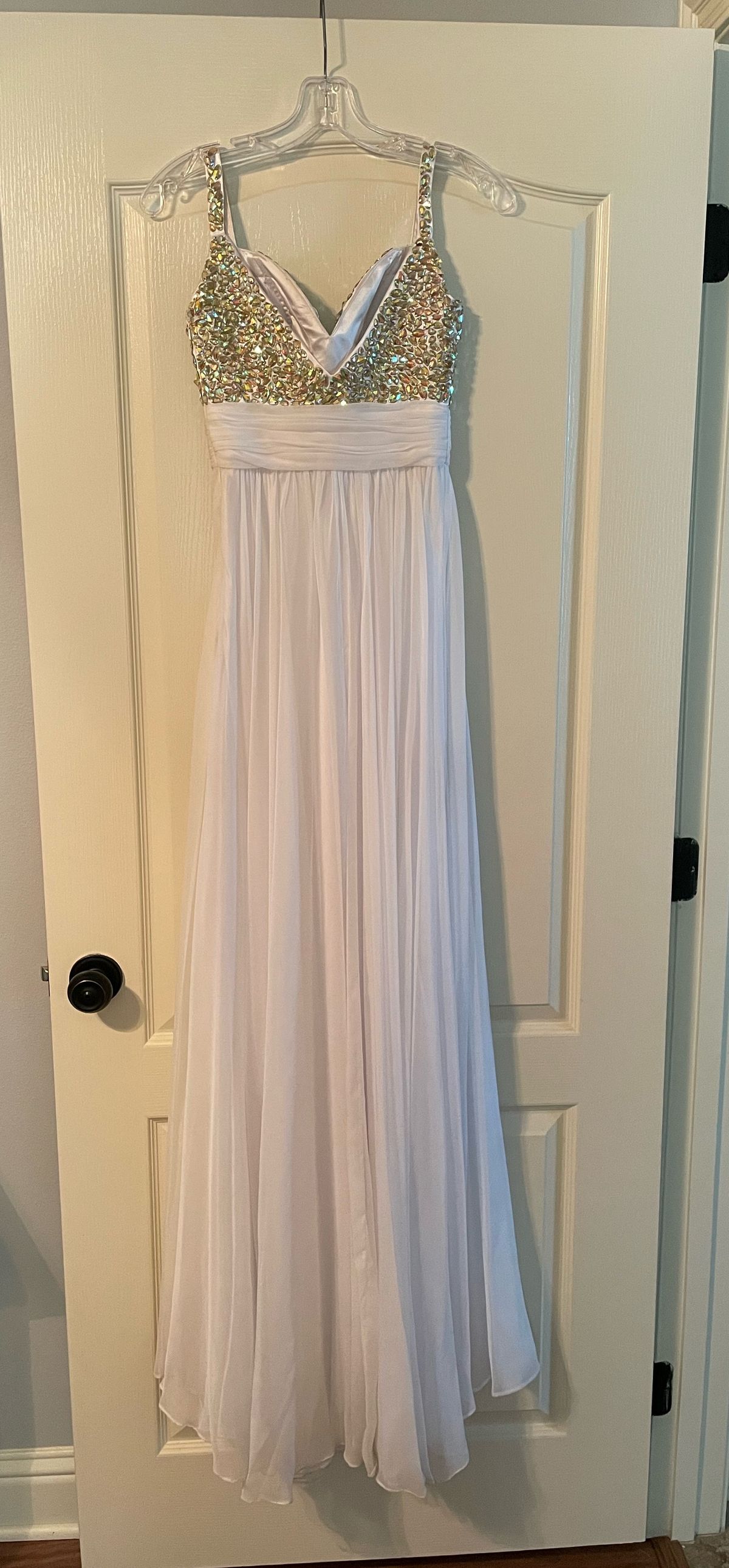 La Femme Size 0 Prom White Floor Length Maxi on Queenly