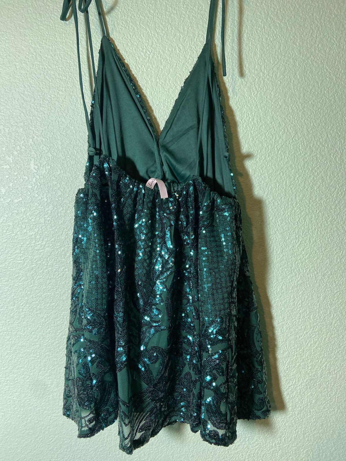 Lucy In The Sky Size L Prom Green A-line Dress on Queenly