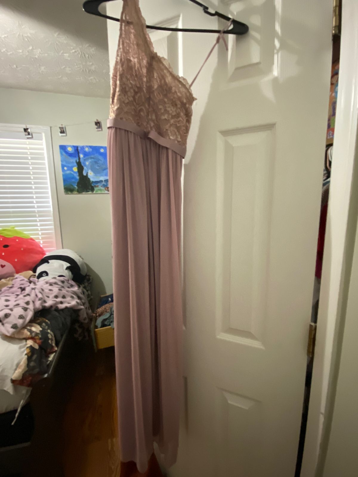 David's Bridal Girls Size 10 Prom Purple Floor Length Maxi on Queenly