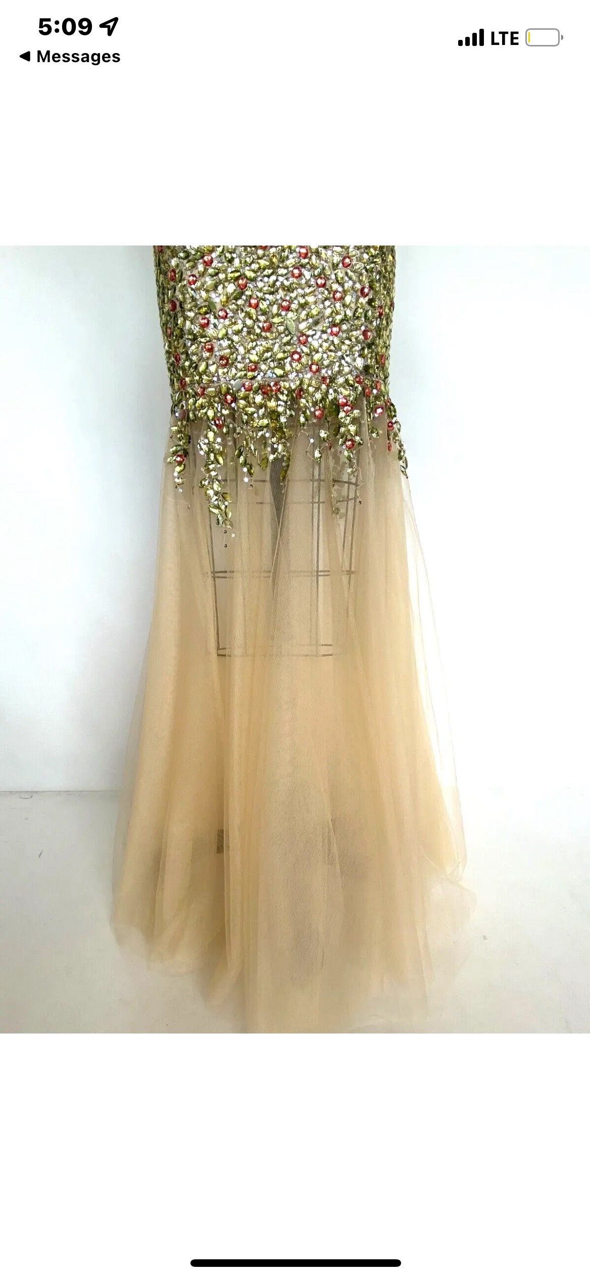 Size 4 Pageant Nude A-line Dress on Queenly