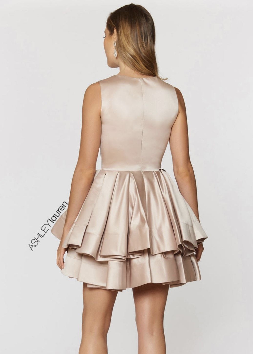 Ashley Lauren Size 10 Homecoming Nude Cocktail Dress on Queenly