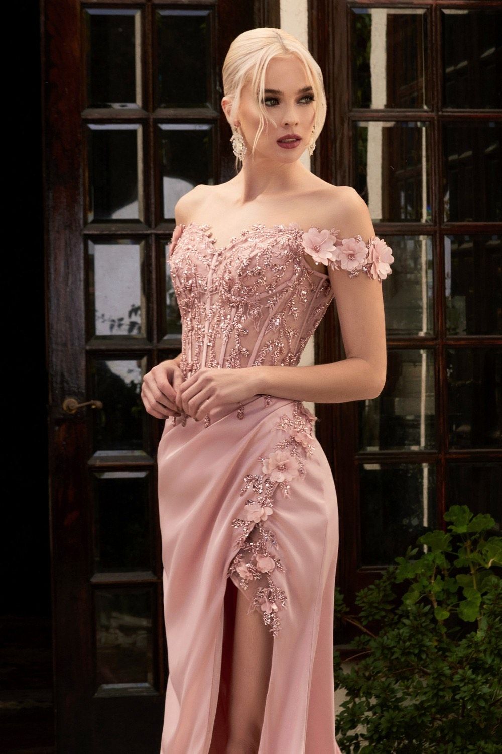 Size 6 Prom One Shoulder Sequined Light Pink Side Slit Dress on Queenly