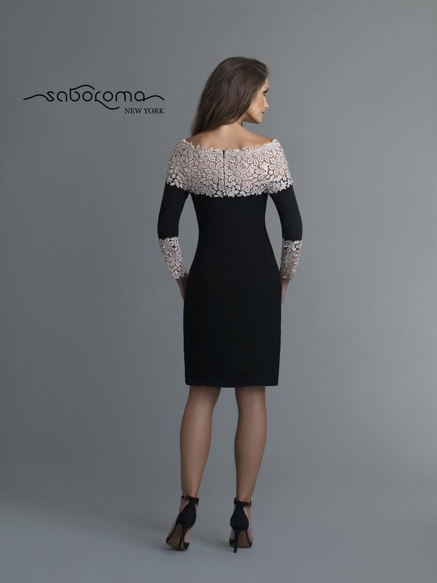 Style 99619 Saboroma Size 4 Pageant Black Cocktail Dress on Queenly