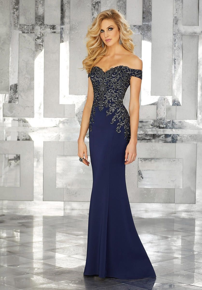 Style 71616 MoriLee Size 4 Pageant Navy Blue Floor Length Maxi on Queenly