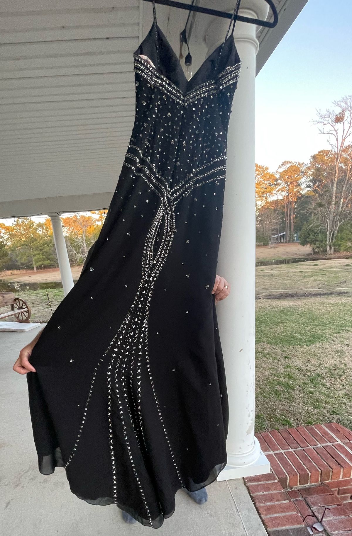Size 4 Prom Sequined Navy Blue Mermaid Dress on Queenly