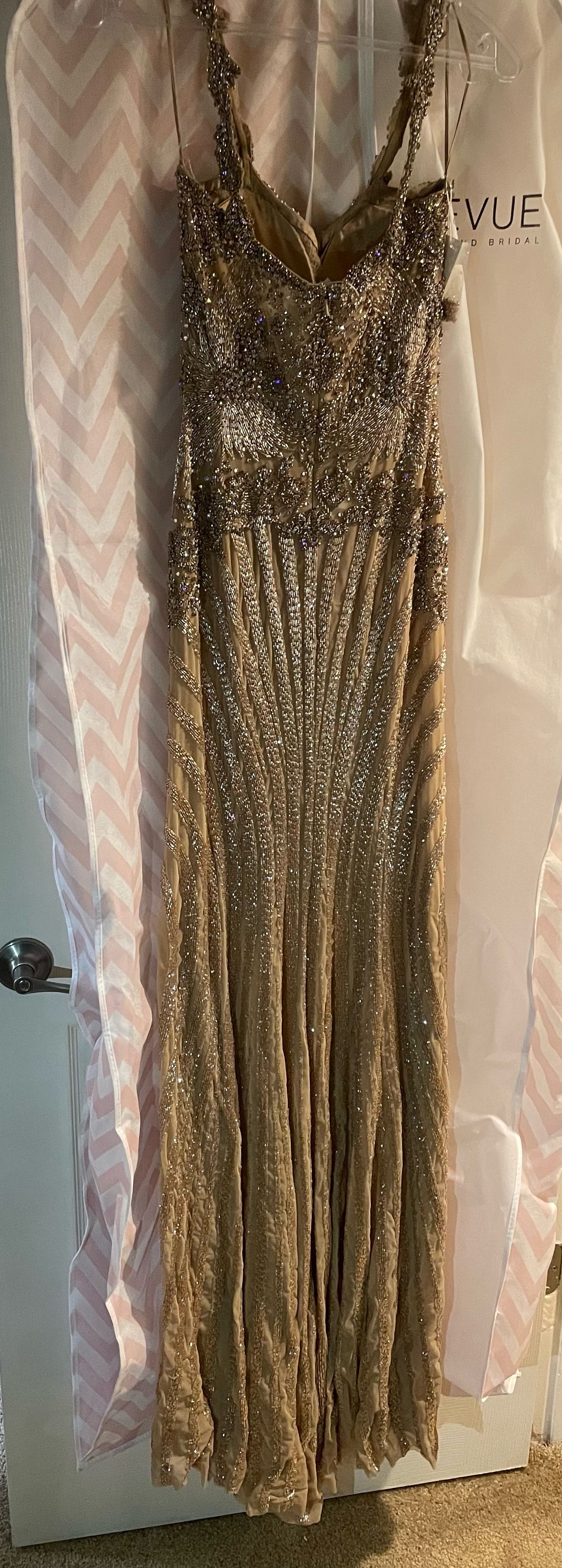 Sherri Hill Size 6 Prom Sequined Gold Floor Length Maxi on Queenly
