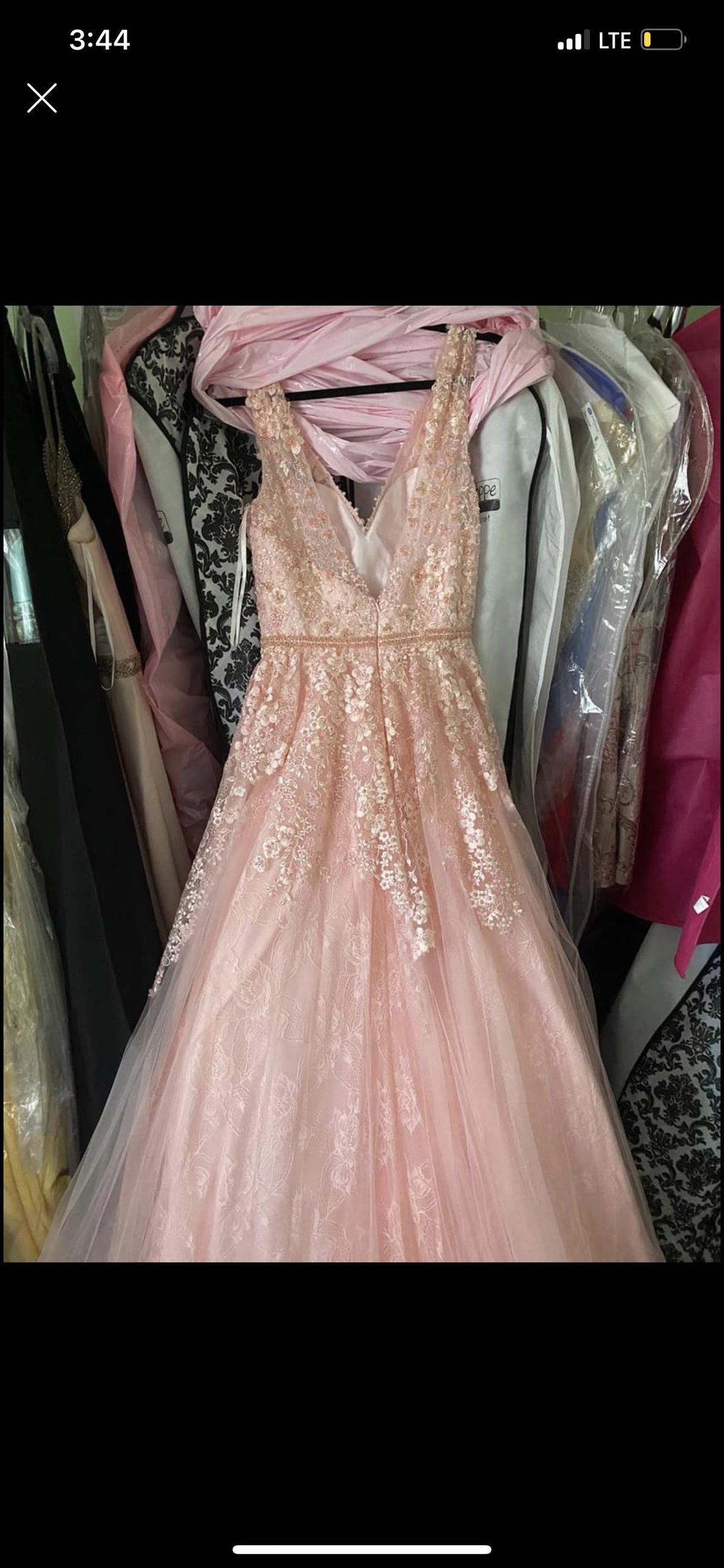 Size 4 Prom Pink Ball Gown on Queenly