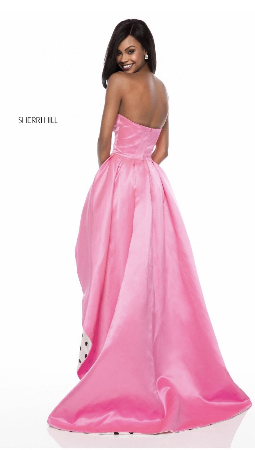 Sherri Hill Size 10 Prom Strapless Satin Hot Pink Floor Length Maxi on Queenly