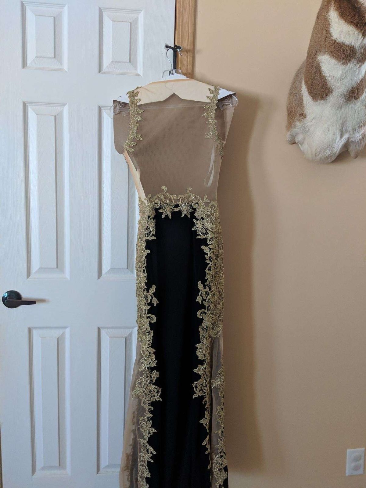 JVN by Jovani Size 2 Lace Black Floor Length Maxi on Queenly