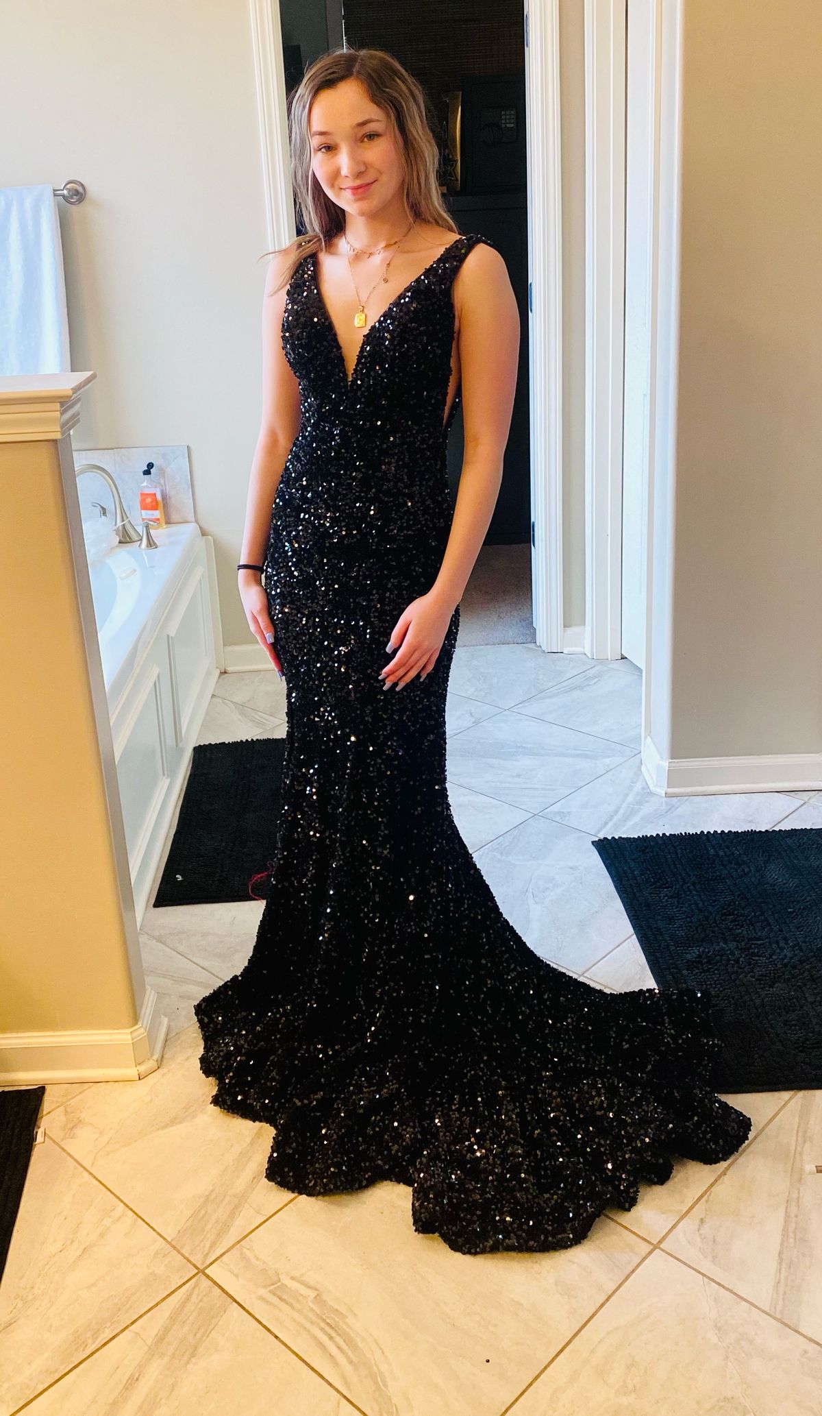 Sherri Hill Size 0 Black Mermaid Dress