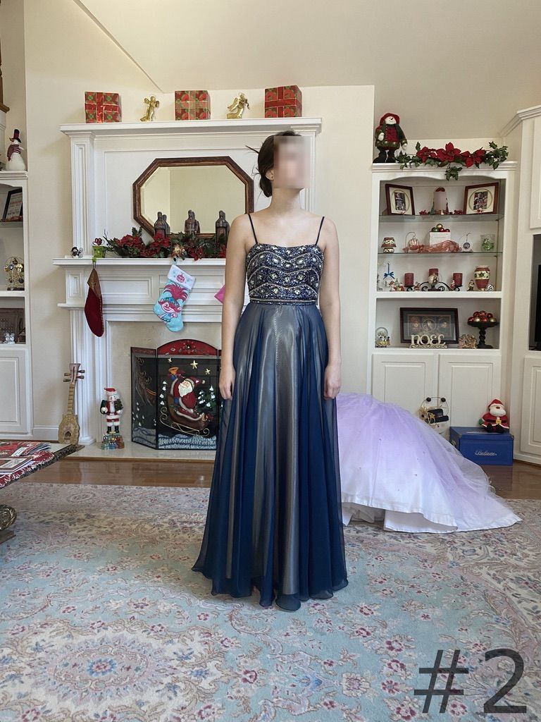 Style 2738 Dave and Johnny Size 2 Blue A-line Dress on Queenly