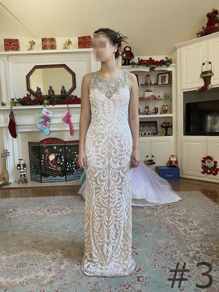 Style 1554 Primavera Size 0 White Floor Length Maxi on Queenly