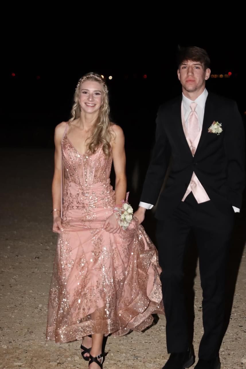 Amelia Couture Size 2 Prom Rose Gold Mermaid Dress on Queenly