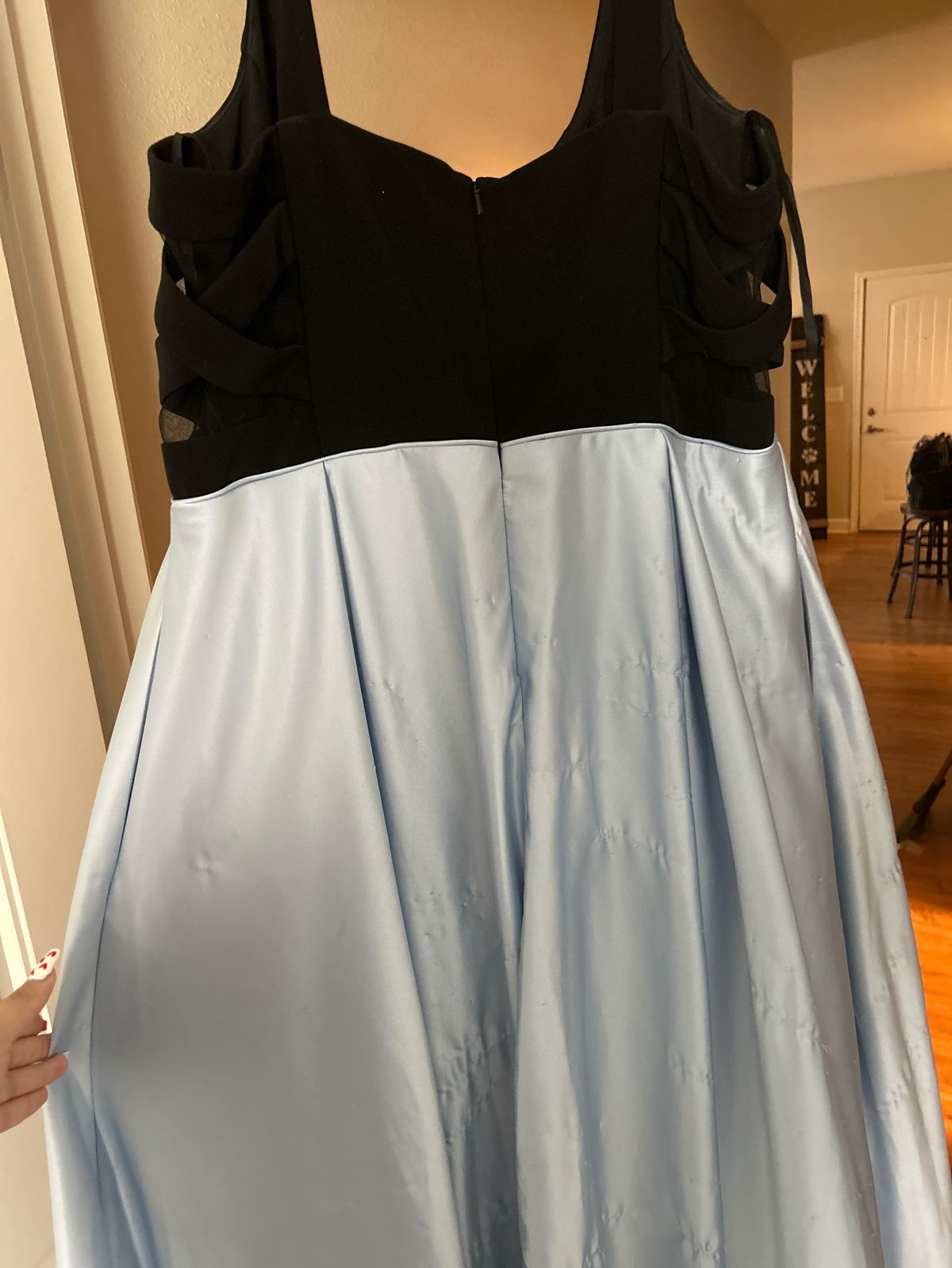 Blondie Nites Plus Size 22 Prom Blue Ball Gown on Queenly