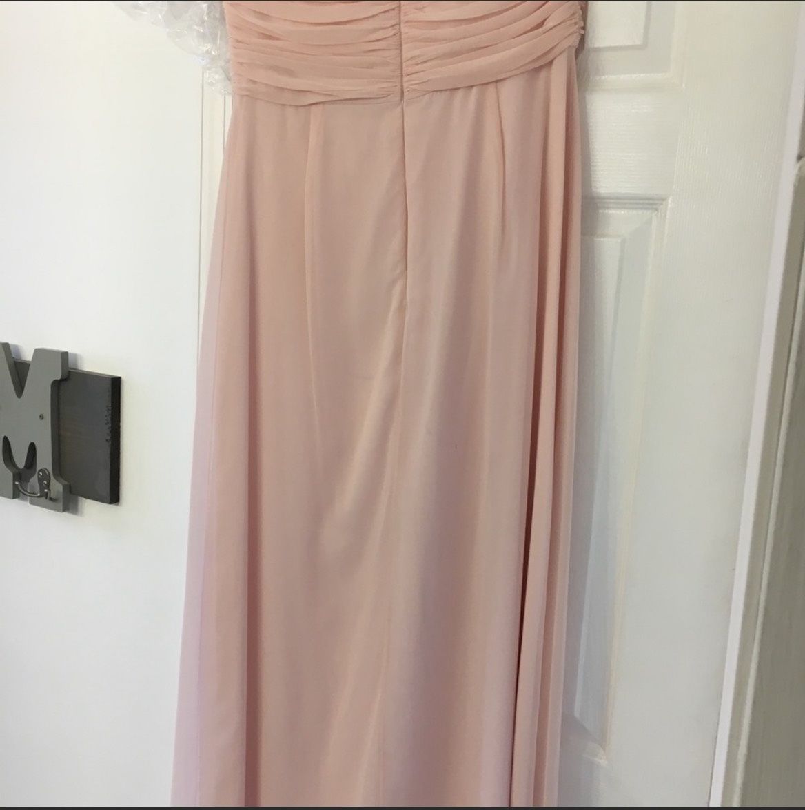 Size 10 Bridesmaid Pink Floor Length Maxi on Queenly