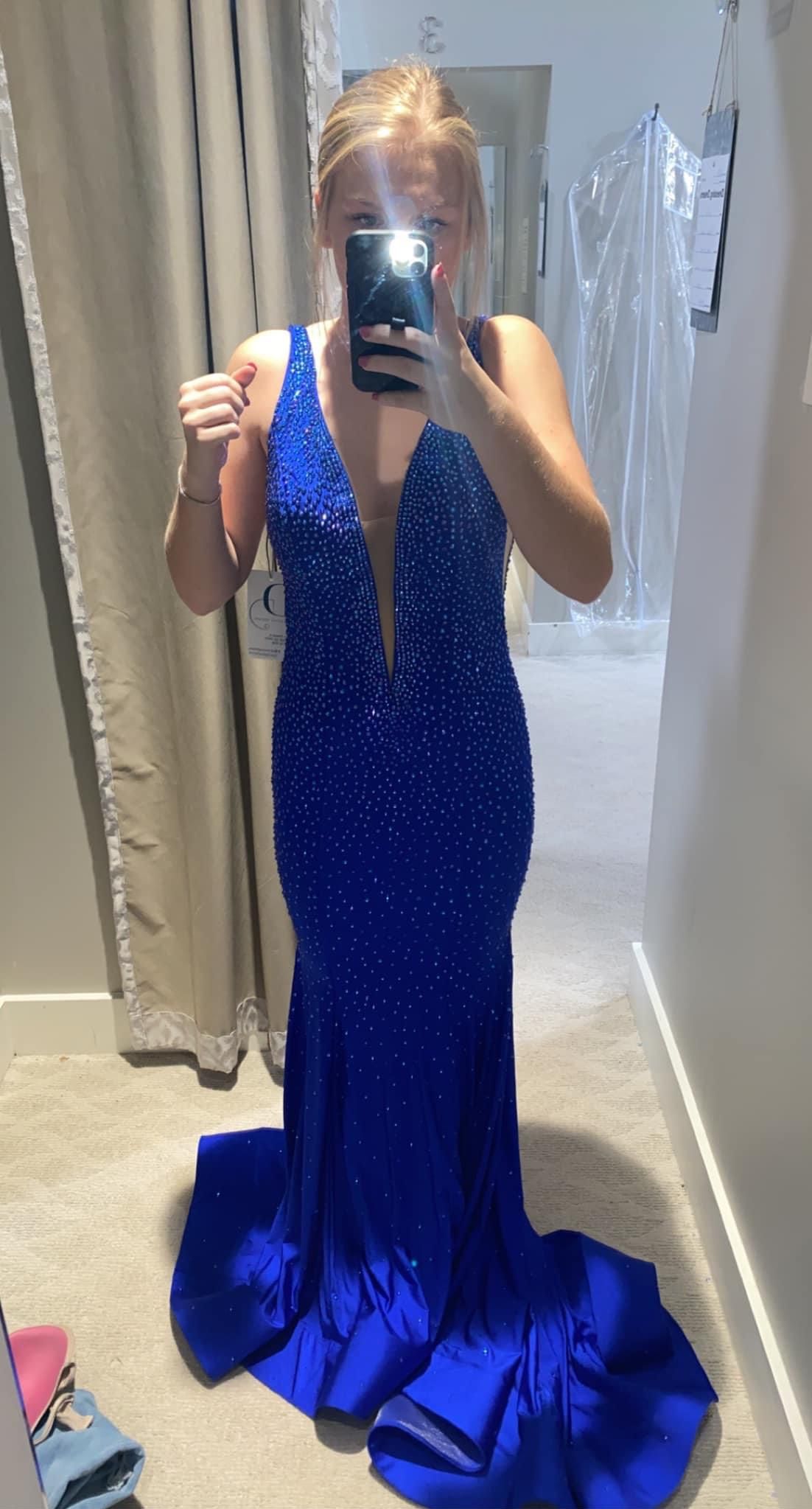 Johnathan Kayne Size 4 Prom Blue Mermaid Dress on Queenly