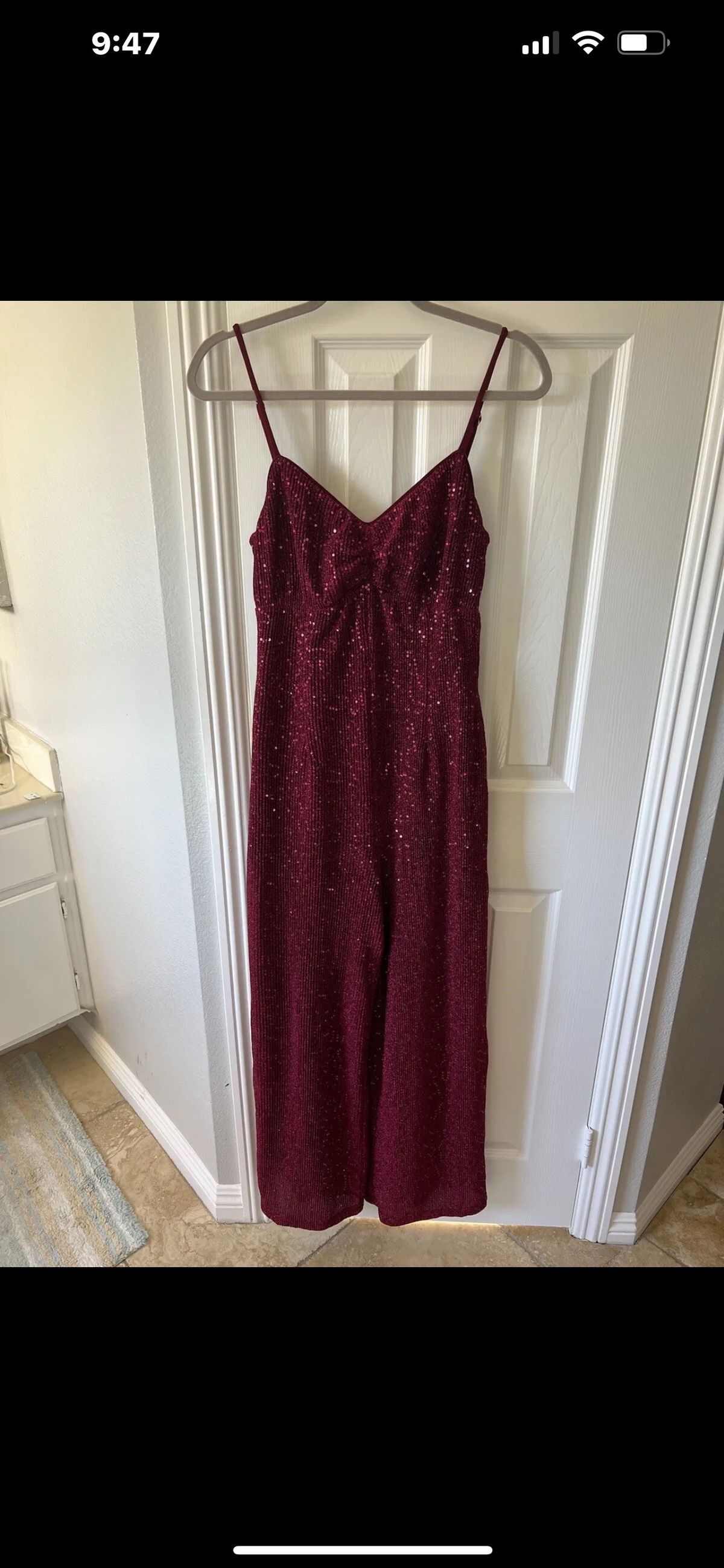 Lover & Friends Size M Prom Red Formal Jumpsuit on Queenly