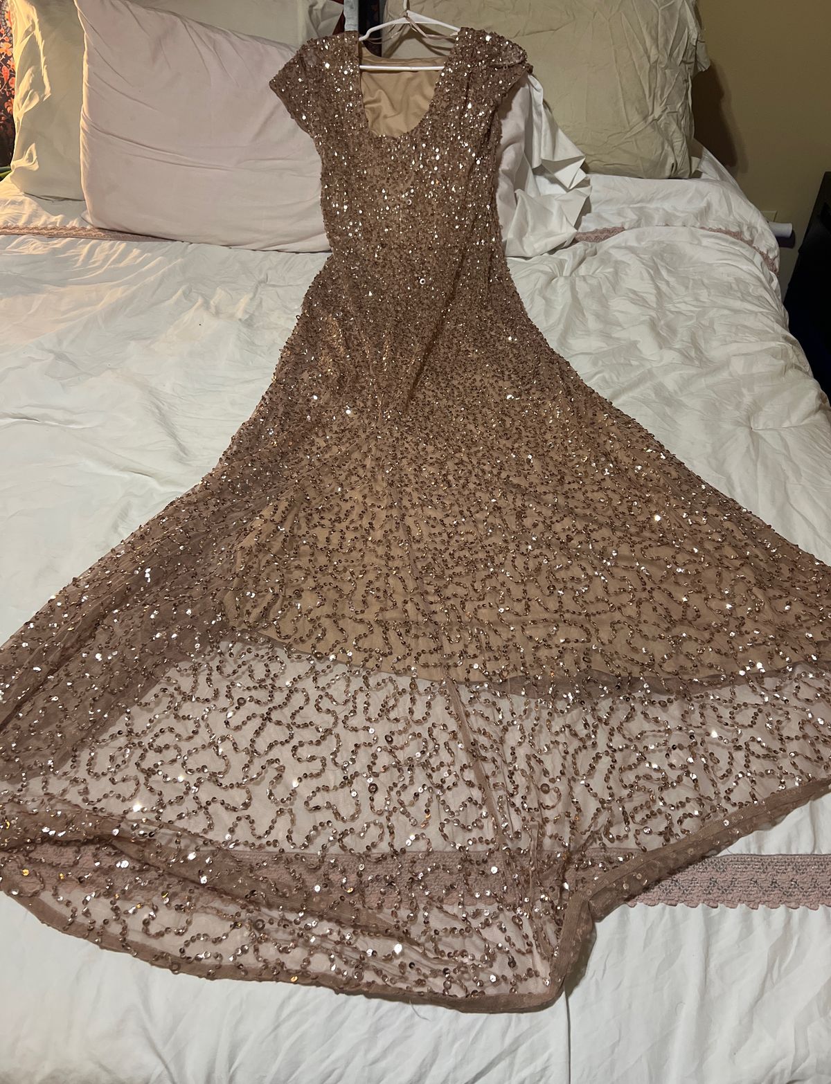 Size 10 Pageant Nude Mermaid Dress on Queenly