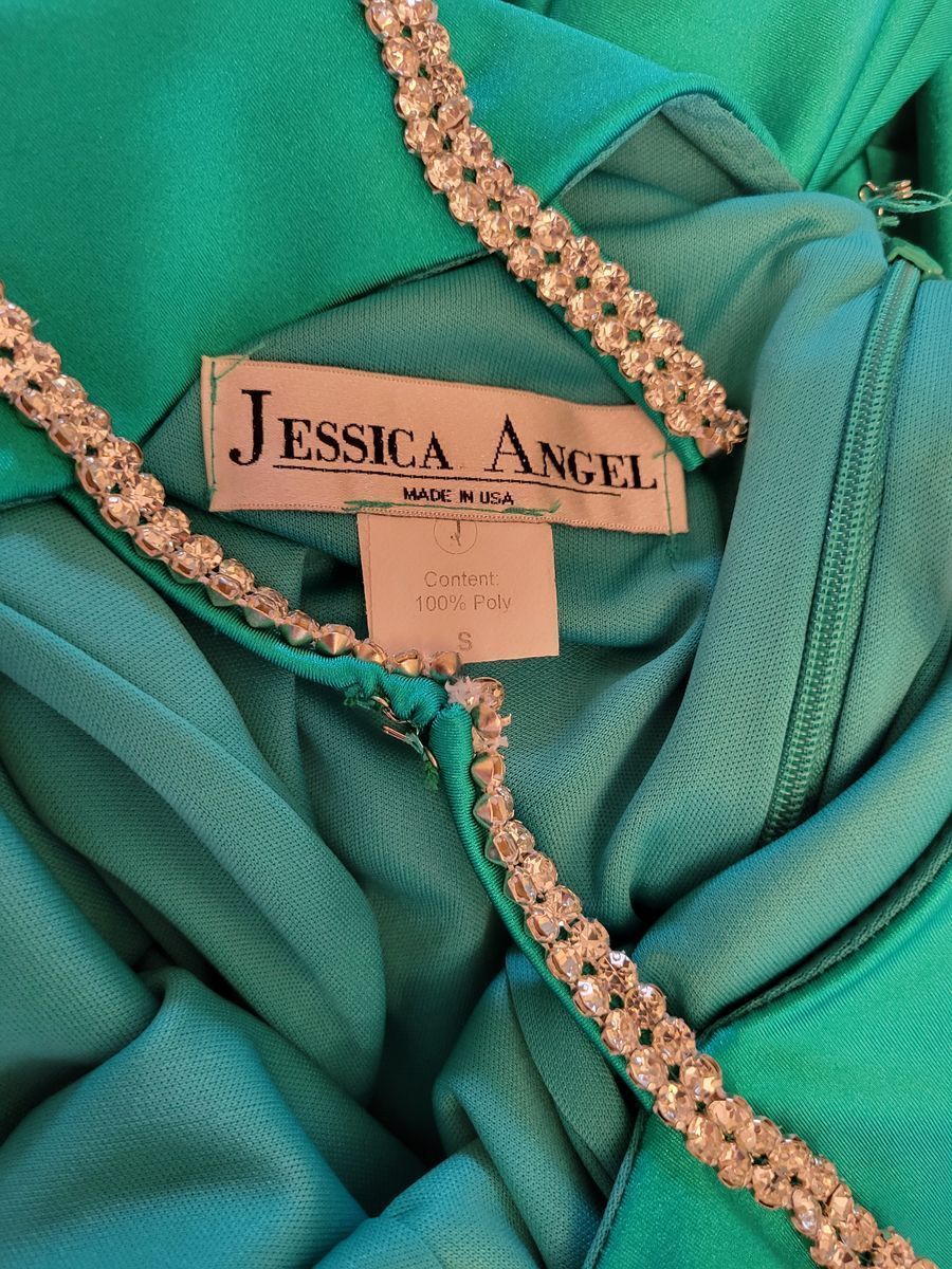 Jessica Angel Size 4 Prom Sequined Green Side Slit Dress on Queenly