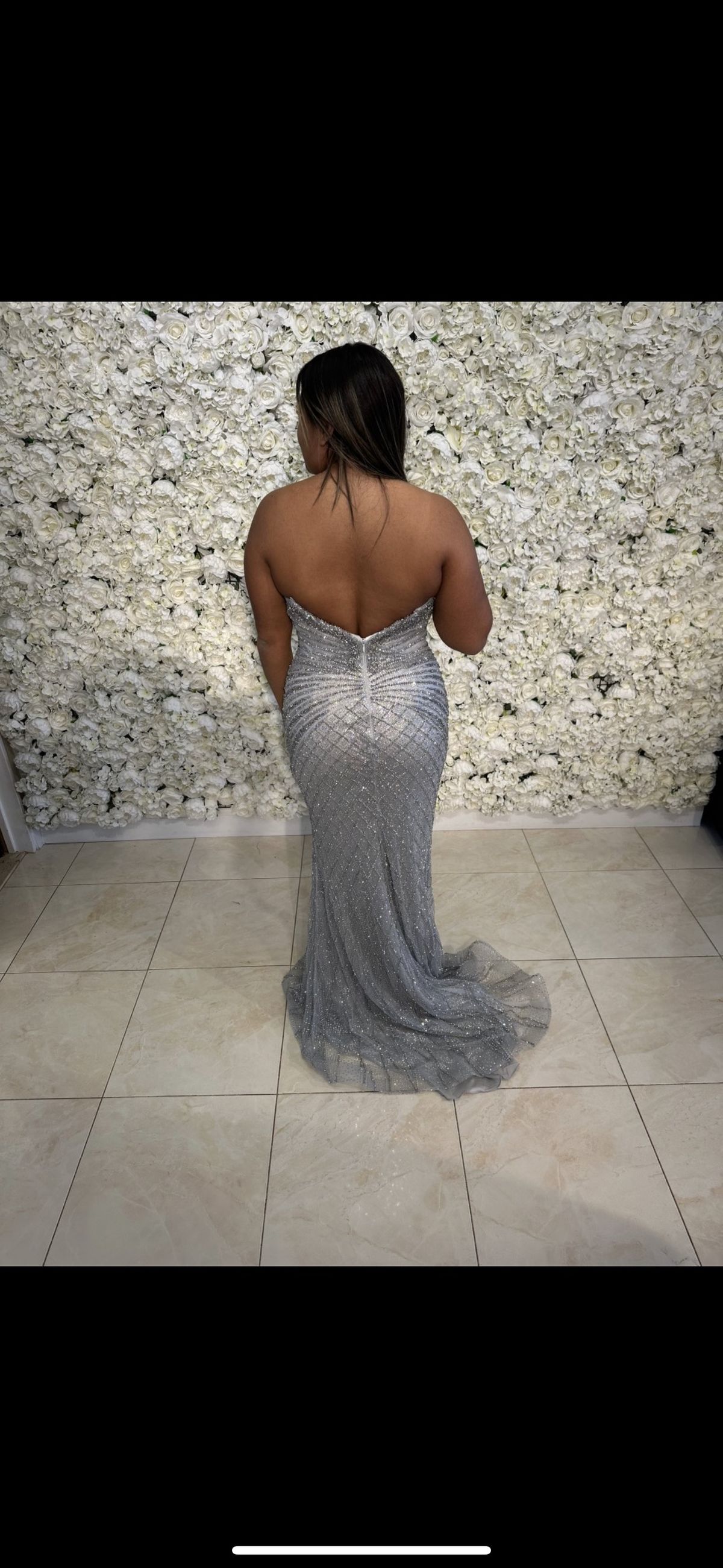 Portia and Scarlett Size 10 Prom Silver Mermaid Dress on Queenly