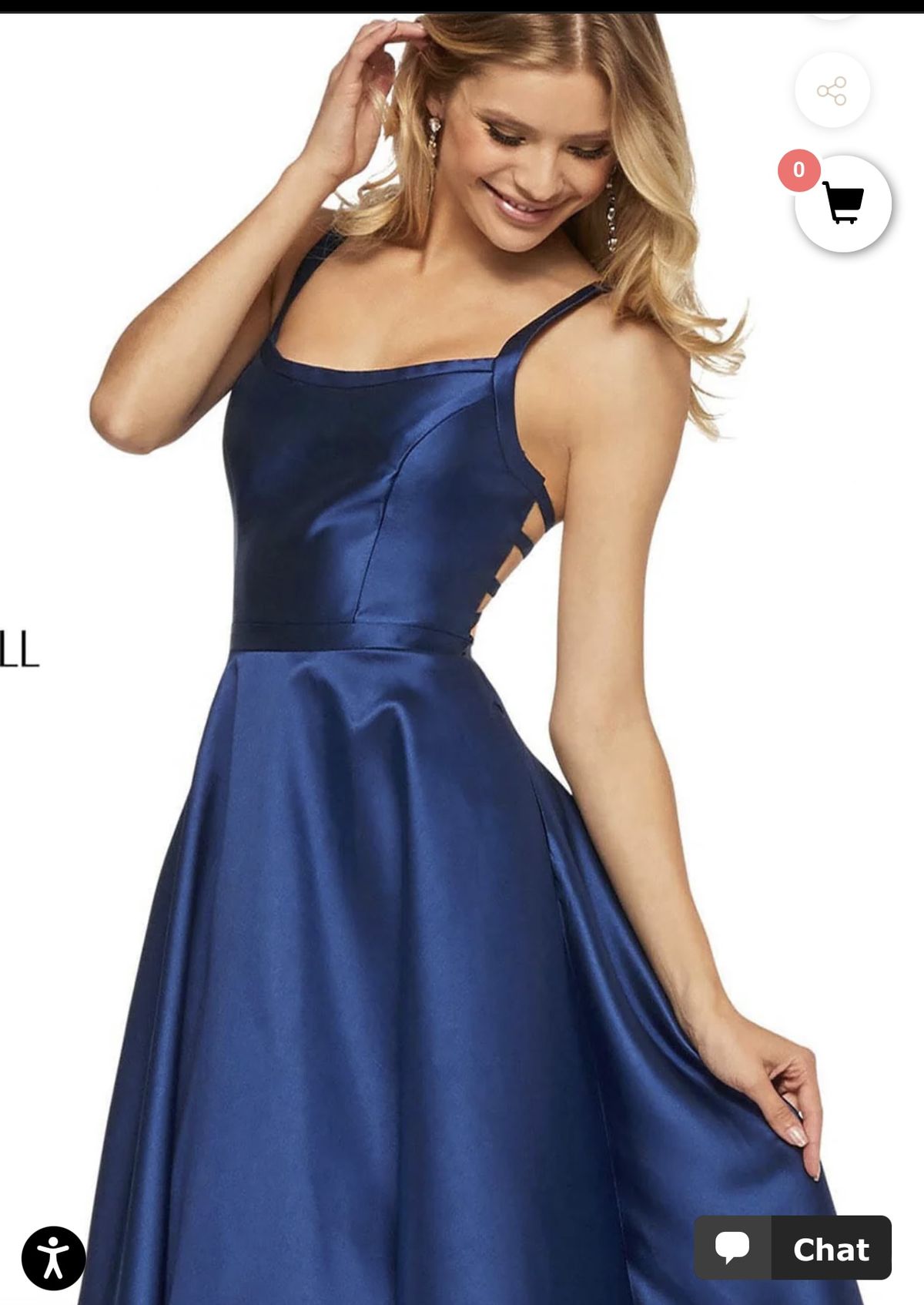 Style 52715 Sherri Hill Size 12 Blue A-line Dress on Queenly