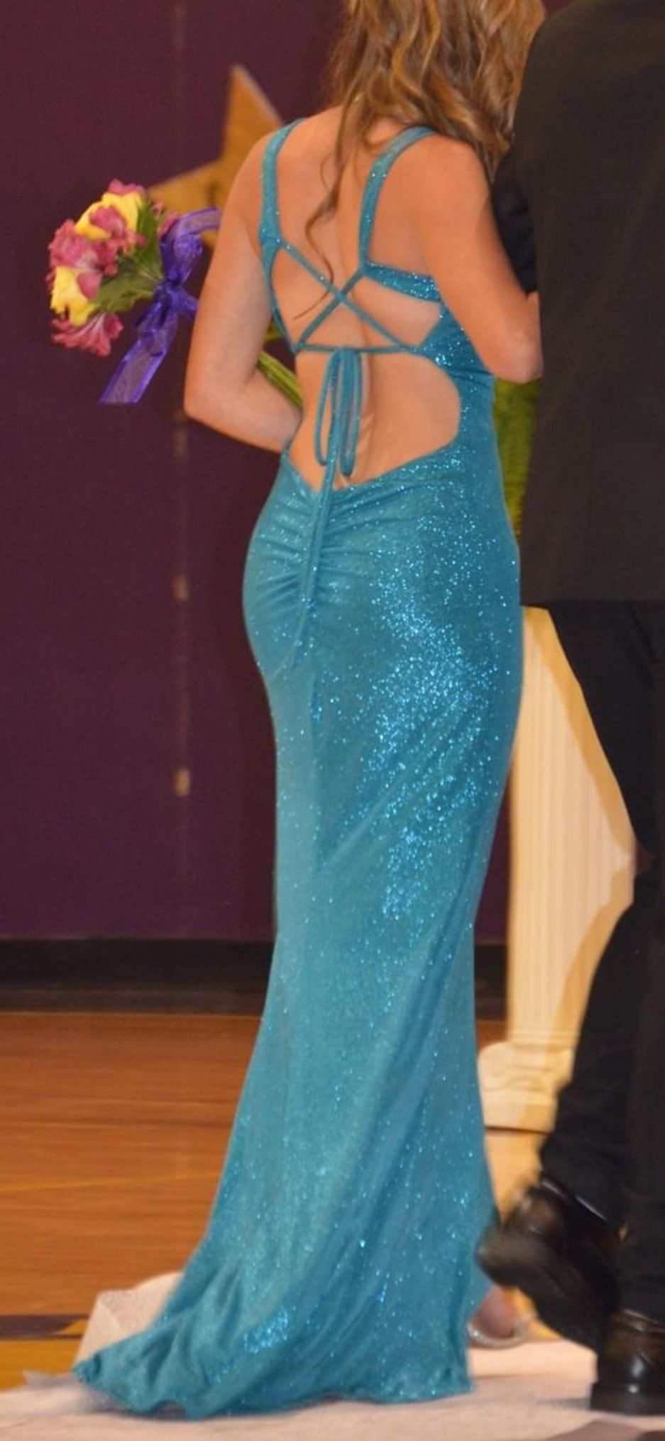 B. Darlin Size 2 Prom Blue Side Slit Dress on Queenly