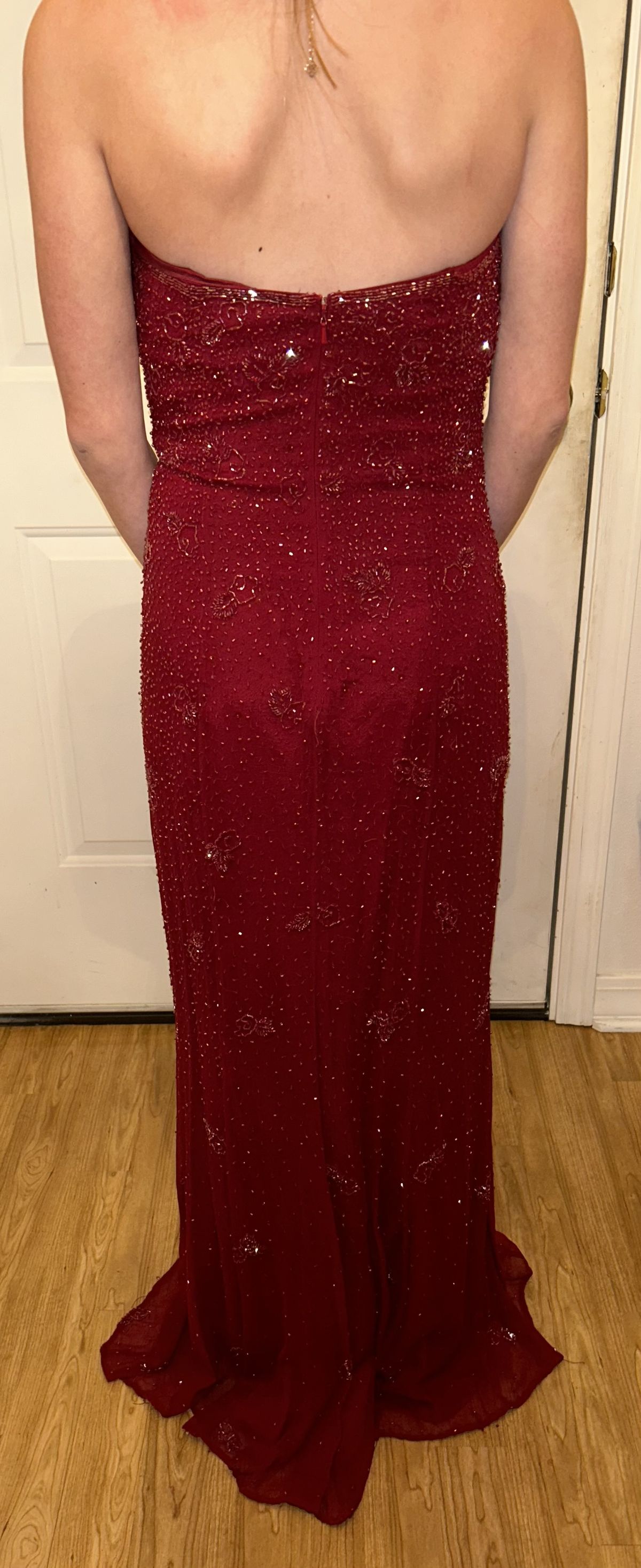 Tiffany Designs Size 4 Prom Red Floor Length Maxi on Queenly