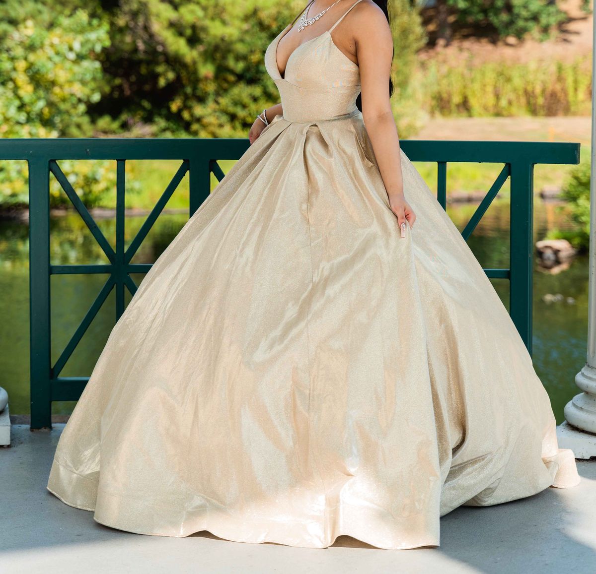 Size S Gold Ball Gown on Queenly