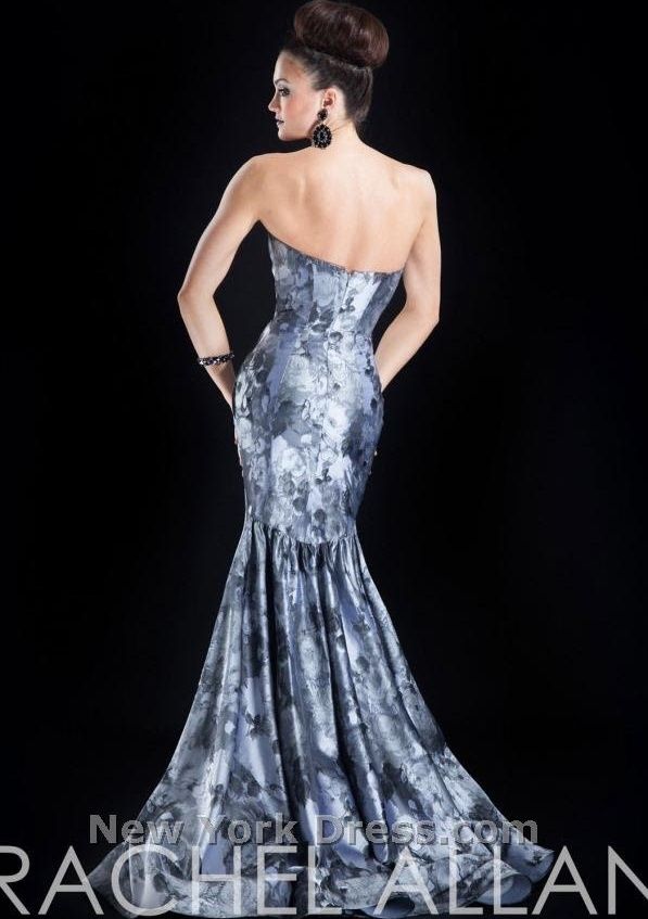 Rachel Allan Size 2 Satin Silver Mermaid Dress on Queenly