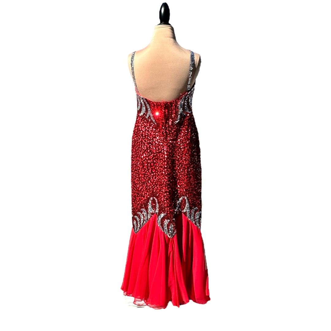 Mike Benet Formals (Vintage) Size 14 Prom Sequined Red Mermaid Dress on Queenly