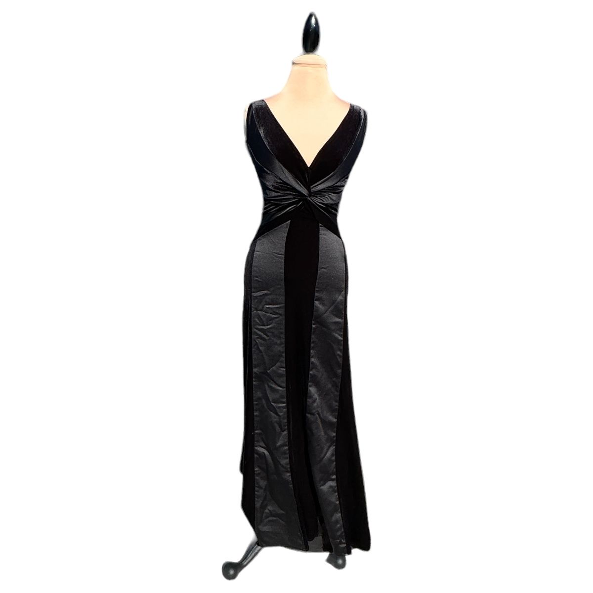 JS Collections Size 4 Prom Velvet Black Dress With Train on Queenly