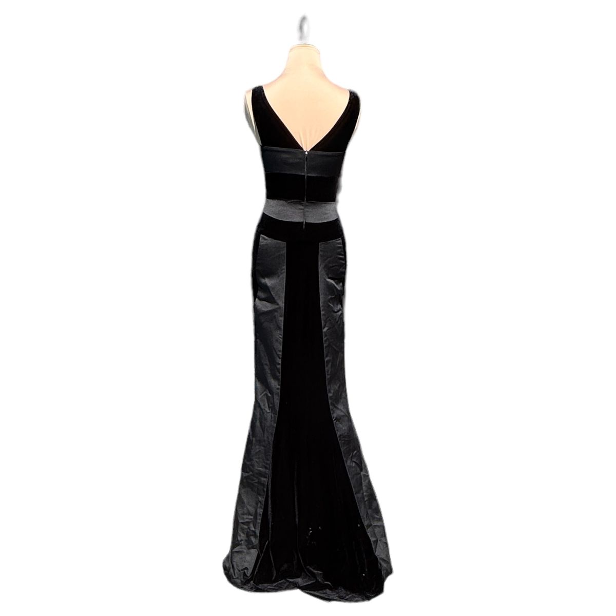 JS Collections Size 4 Prom Velvet Black Dress With Train on Queenly