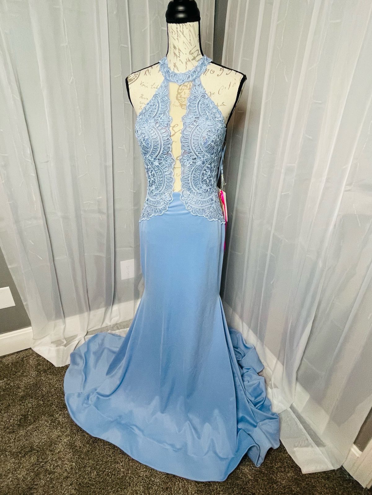 MoriLee Size 6 Prom Blue Floor Length Maxi on Queenly