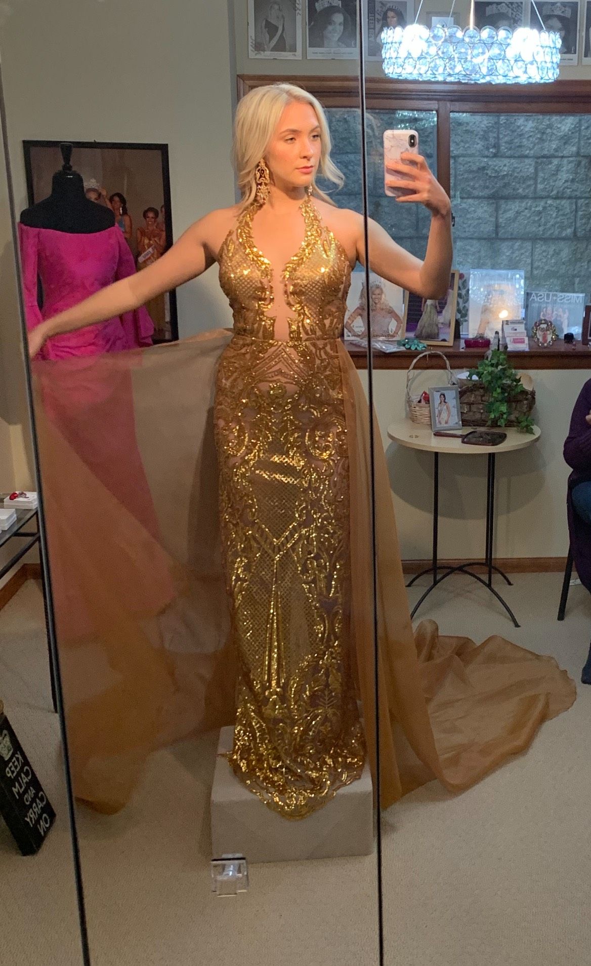 Fernando Wong Size 4 Gold Floor Length Maxi on Queenly