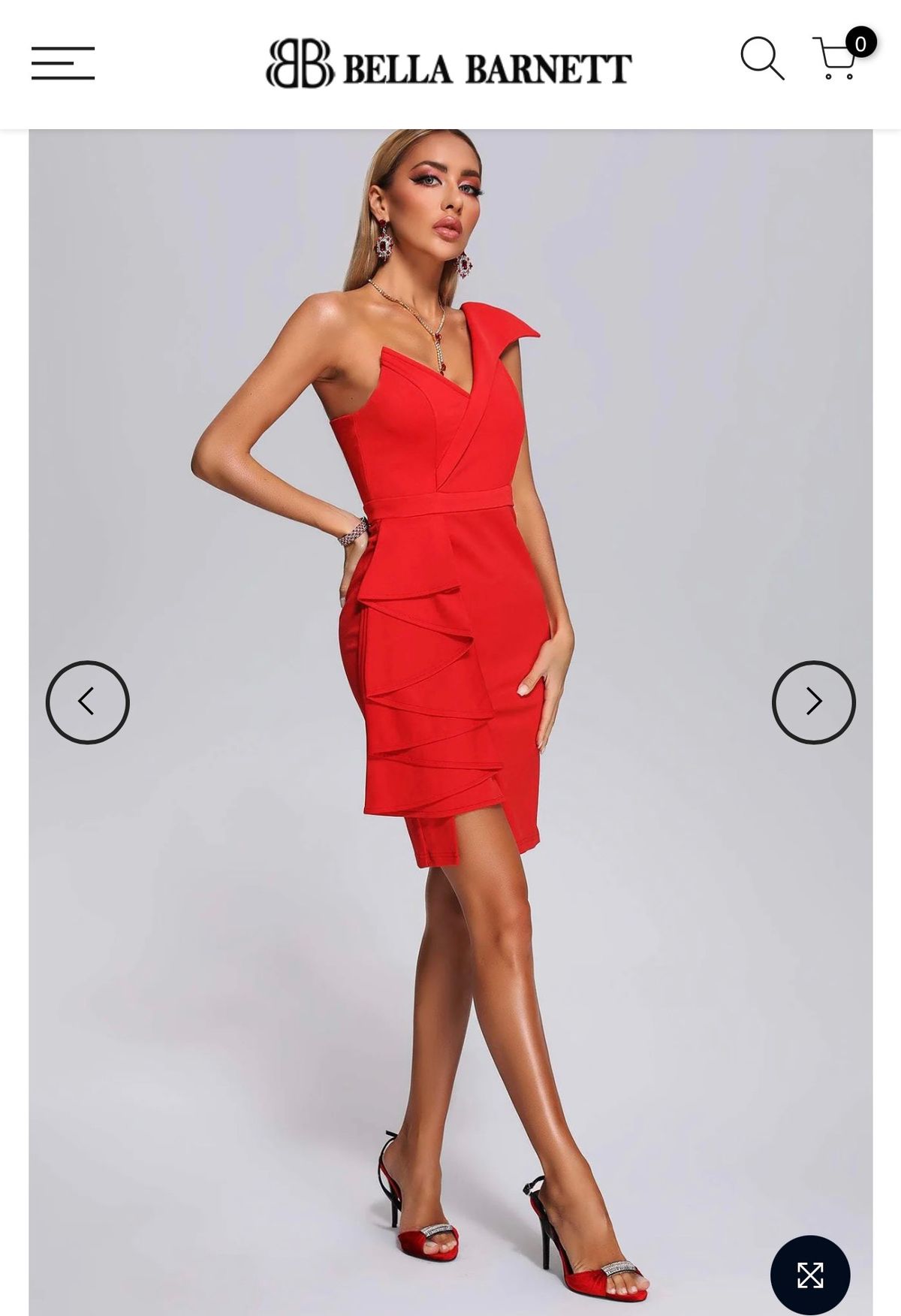 Bella Barnett Size L Pageant Red Cocktail Dress on Queenly
