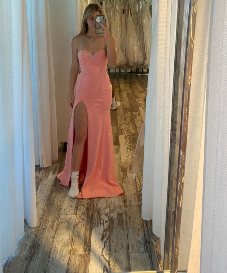 Jovani Size 00 Prom Pink Side Slit Dress on Queenly