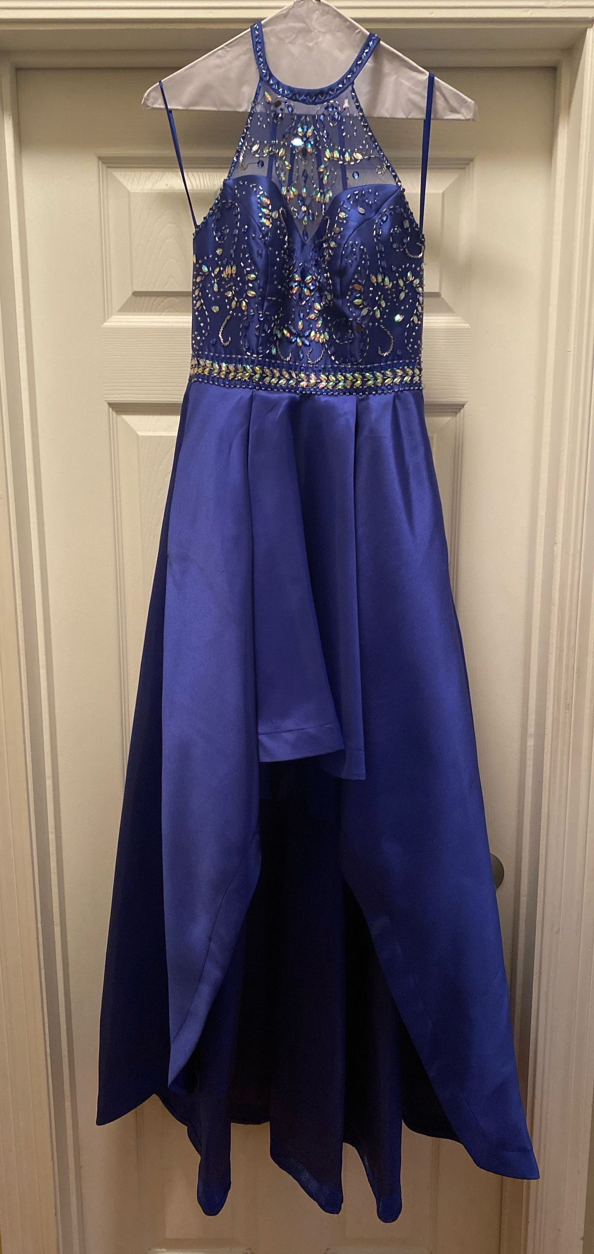 B. Darlin Size 4 Prom Blue Dress With Train on Queenly