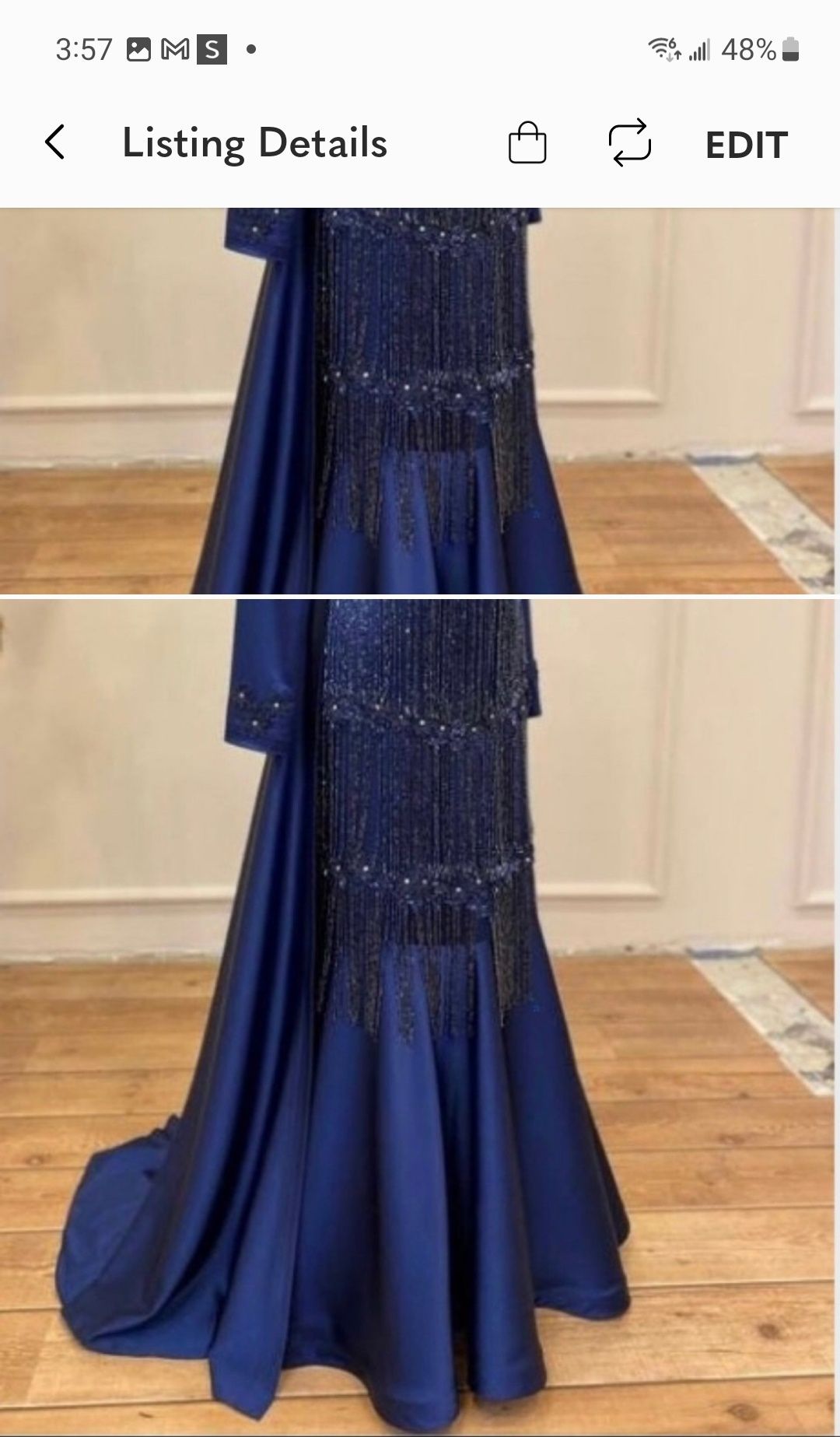  Turkish dress Plus Size 18 Prom Long Sleeve Sequined Royal Blue Mermaid Dress on Queenly