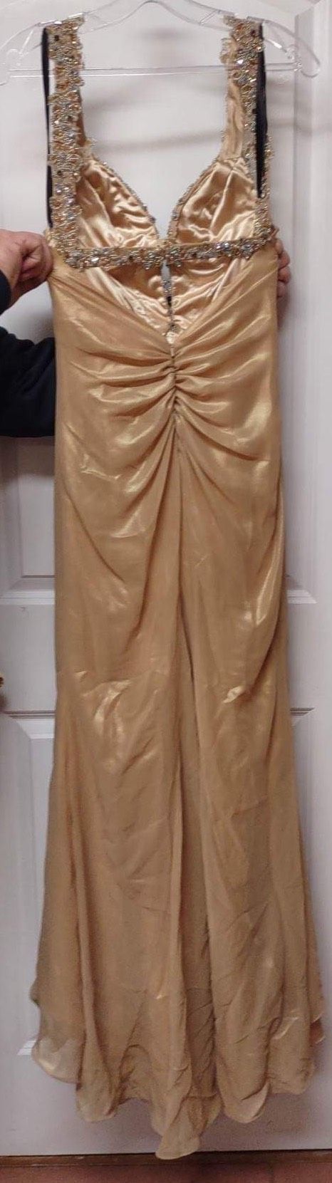 Riva Designs Size 4 Prom Gold Mermaid Dress on Queenly
