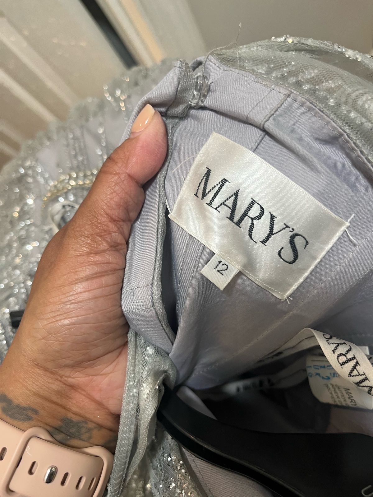 Mary's Size 12 Silver Ball Gown on Queenly