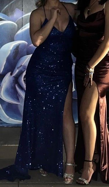 Size XS Prom Blue Dress With Train on Queenly