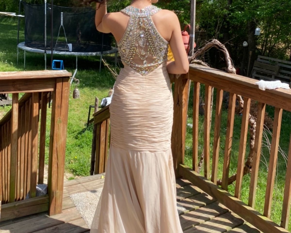 Colors Size 6 Prom Nude Dress With Train on Queenly