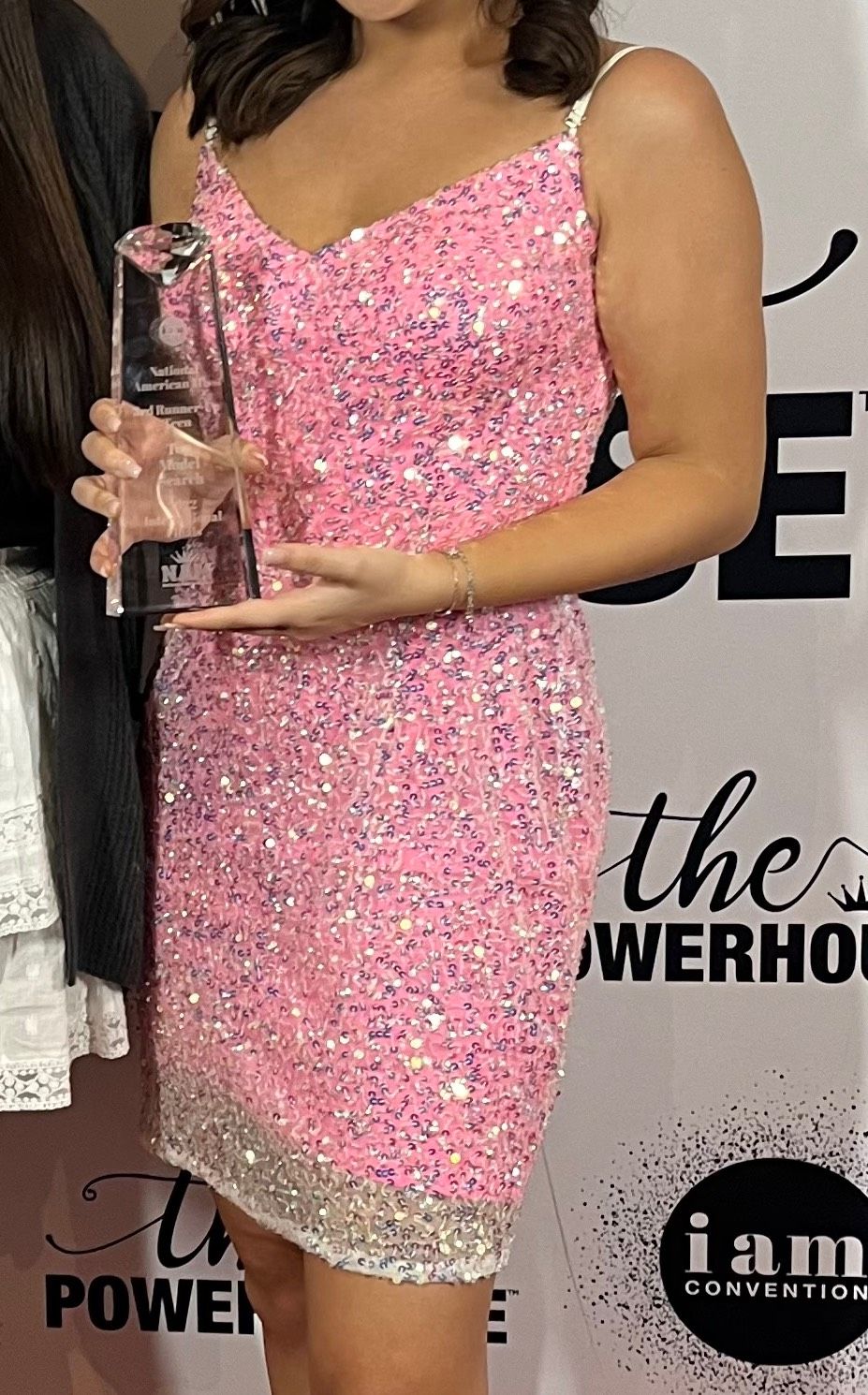 Ashley Lauren Size 4 Homecoming Sequined Pink Cocktail Dress on Queenly
