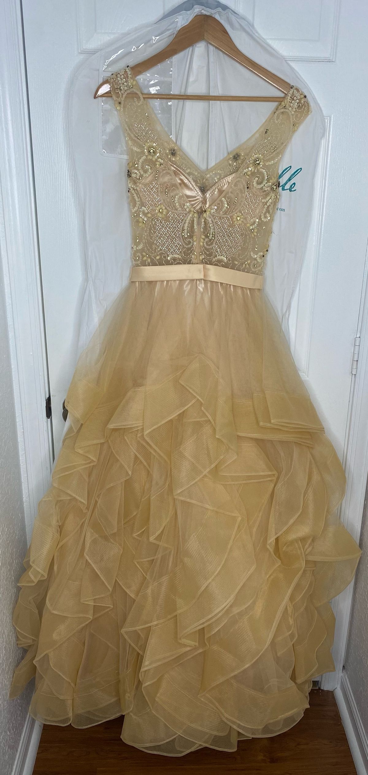 Camille La Vie Size 2 Wedding Guest Nude Ball Gown on Queenly