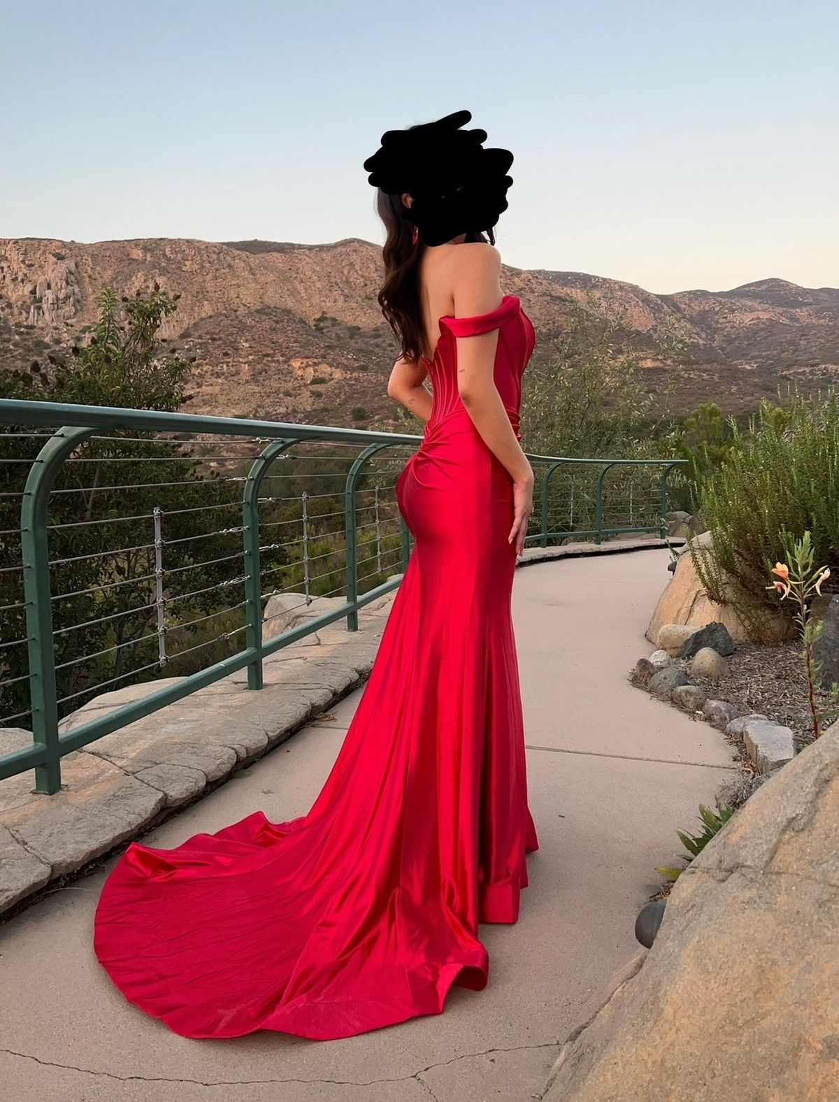 Sherri Hill Size 4 Prom Off The Shoulder Satin Red Ball Gown on Queenly