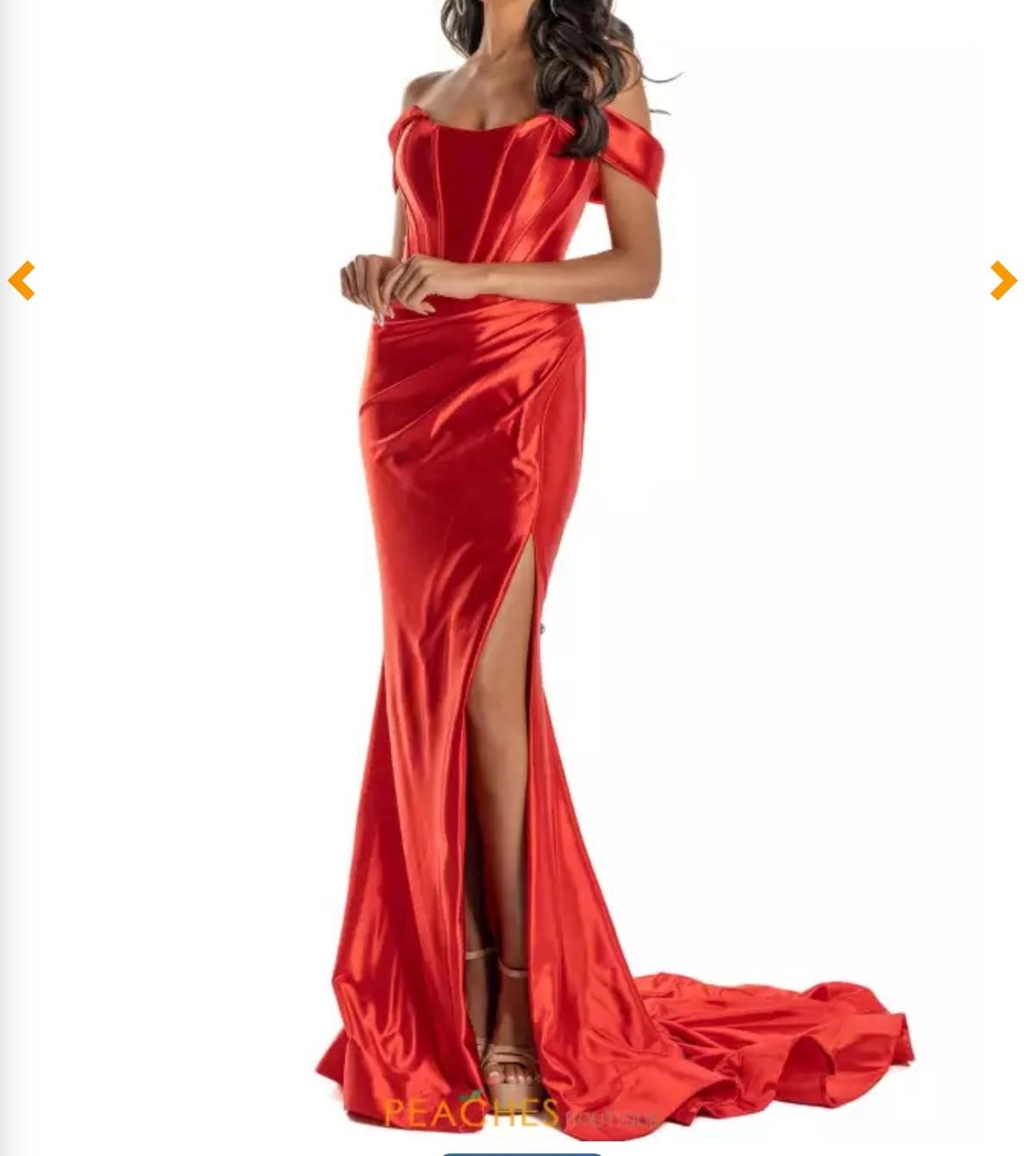 Sherri Hill Size 4 Prom Off The Shoulder Satin Red Ball Gown on Queenly