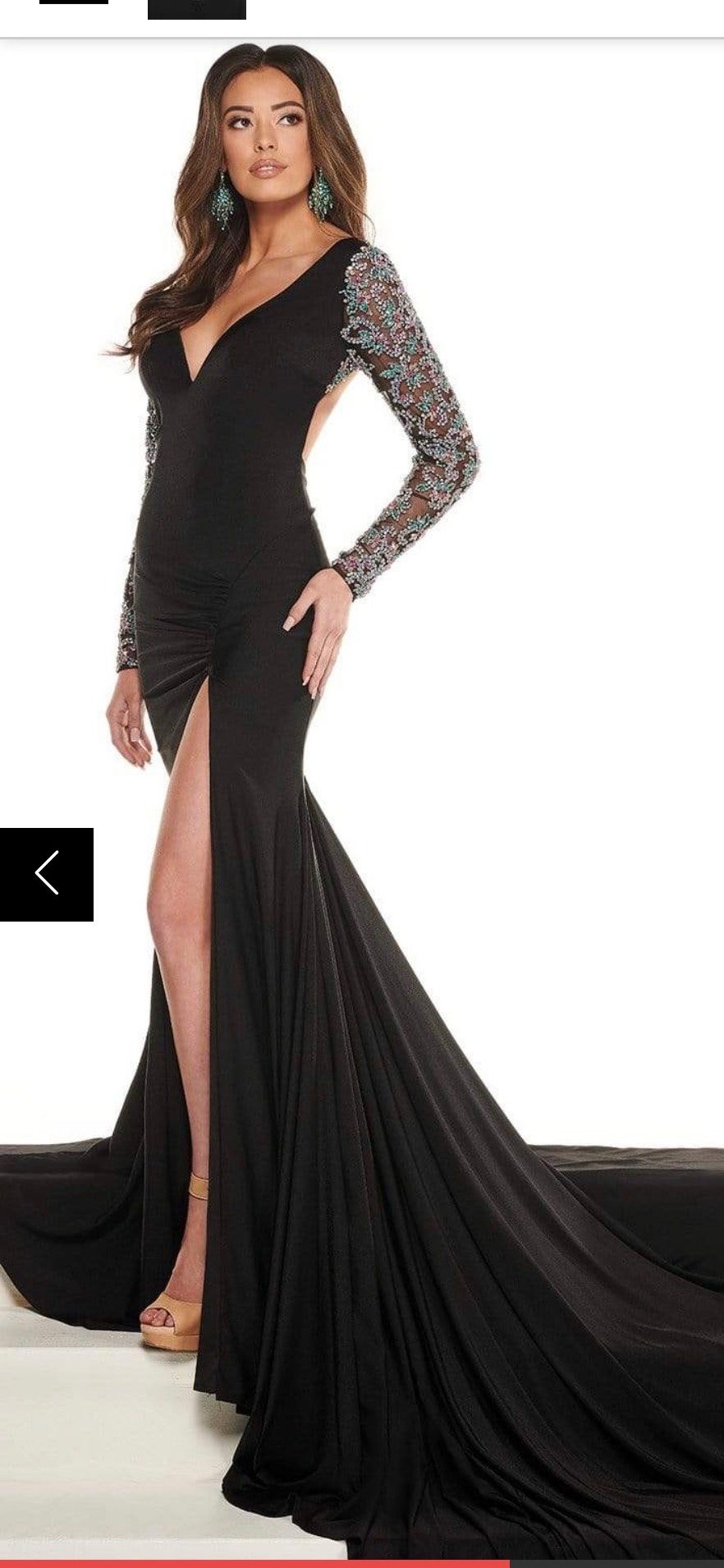 Rachel Allan Size 2 Prom Black Side Slit Dress on Queenly